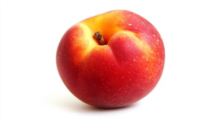 Ripe Peach on White Background - Fresh Fruit Photography