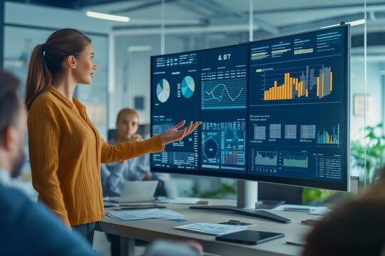 The presentation emphasized key business strategies for modern offices, featuring innovative collaboration techniques, indepth data analysis with charts, and encouraging active team engagement