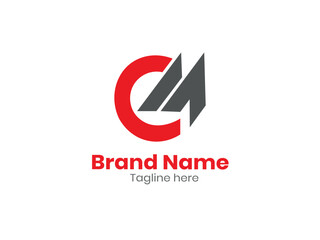 Abstract C M letter logo design template. Vector