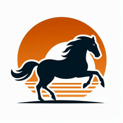 Obraz premium Logo Black Horse. Logo for your company. Black rising horse.