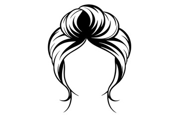 Beauty Woman Hair Silhouette Vector Illustration