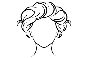 Fototapeta premium Beauty Woman Hair Silhouette Vector Illustration