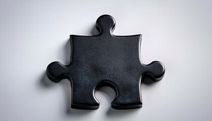 Fototapeta premium a black puzzle piece on a white surface