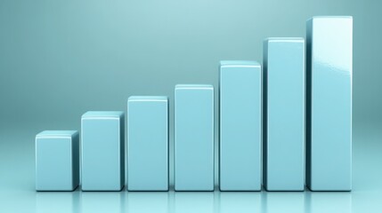 Smooth Gradient Bar Graph Illustrating Positive Trend in Business Growth Visualization with Clean Design for Professional Presentations and Reports