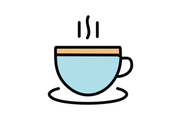 Minimalist Coffee Cup Illustrations with Steam - Perfect for Cafe, Coffee Shop, and Morning Vibes