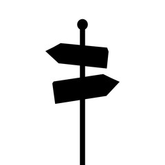 Direction arrow silhouette. Guidance, navigation, information concepts. Flat vector design isolated illustration.