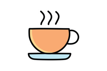 Minimalist Coffee Cup Illustrations with Steam - Perfect for Cafe, Coffee Shop, and Morning Vibes