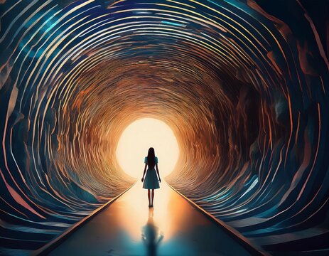 a tunnel leading the viewer into a world of mystery and anticipation the tunnel stretches into the distance disappearing into darkness