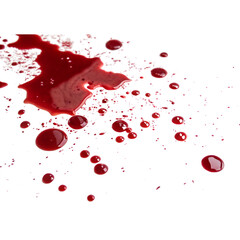 Abstract Red Liquid Splatters isolate on transparent background cutout, PNG file, Cutout file