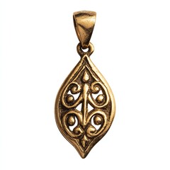 Elegant gold pendant with intricate design