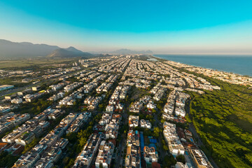 Fototapeta premium Aerial View of Residential District Recreio dos Bandeirantes in Rio de Janeiro, Brazil