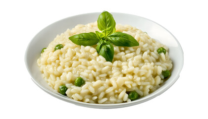 savory risotto isolated on white background 