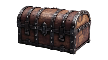 A sci-fi treasure chest, isolated on a white background