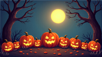 Fototapeta premium halloween background with pumpkin