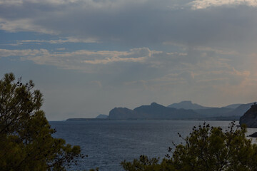 Seascape on the island of Rhodes. Sea and rocks