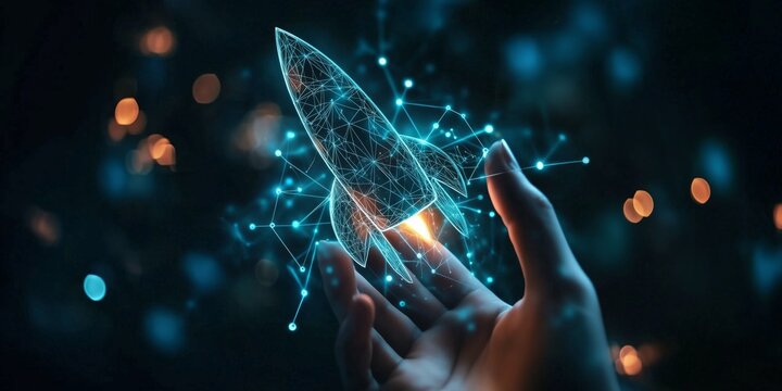 Harnessing Innovation A Comprehensive Conceptual Visualization of Business Growth in the Evolving Digital Era, where ambition, creativity, and collaboration drive success through new technology