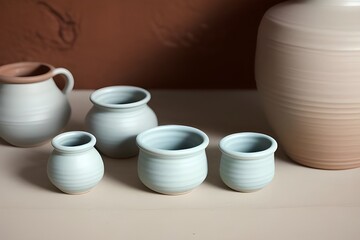 Artisan Making Pottery on White Background Generative AI illustration