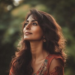 Vibrant South Asian Woman in Scenic Outdoor Setting