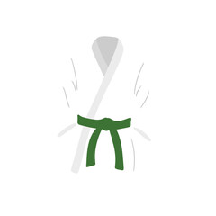 Illustration Karate Gi with green belt