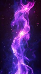 Obraz premium A mesmerizing swirl of vibrant purple smoke set against a starry backdrop, creating a captivating visual experience that evokes mystery and wonder.