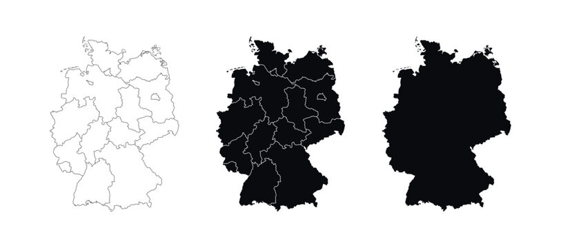 Germany Map vector icon. Map of Germany various styles.