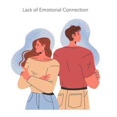 Reasons For Men Cheating. Flat Vector Illustration