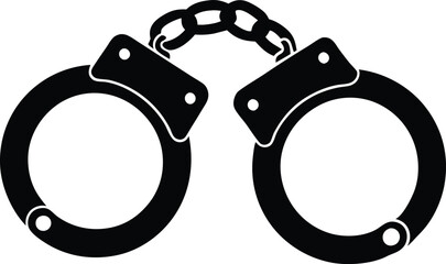 handcuffed silhouette icon  vector illustration.