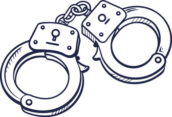 handcuffed silhouette icon  vector illustration.