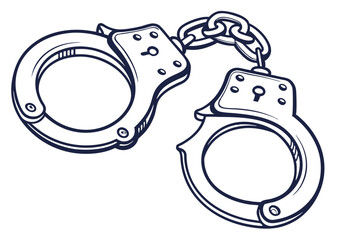 handcuffed silhouette icon  vector illustration.