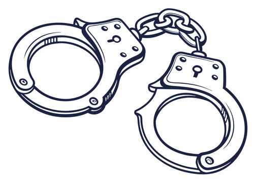 black and white handcuffs clip art preview