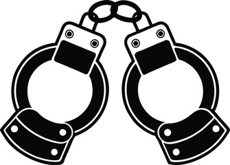 handcuffed silhouette icon  vector illustration.