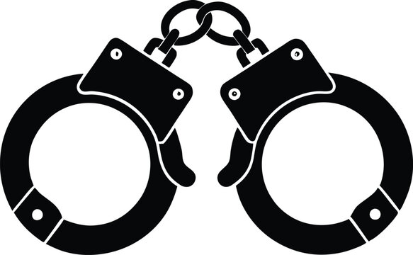 handcuffed silhouette icon  vector illustration.