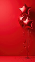 balloons on a red background
