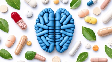 Brain Health Pills Capsules Leaves Natural Medicine Wellness