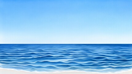Obraz premium Serene Ocean Seascape Calm Water Blue Sky Beach Background
