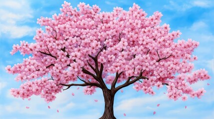 Naklejka premium Stunning Pink Cherry Blossom Tree Spring Flowers Nature Scene