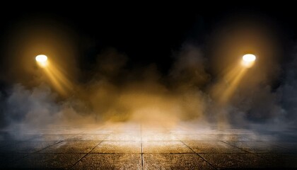 Abstract image of dark room concrete floor. Stage or black room