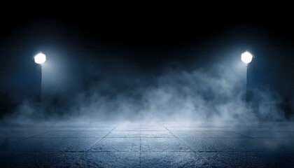 Abstract image of dark room concrete floor. Stage or black room