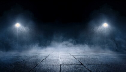 Abstract image of dark room concrete floor. Stage or black room