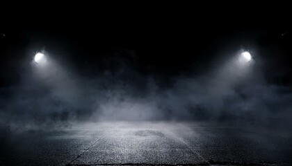 Abstract image of dark room concrete floor. Stage or black room