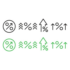 Percentage Up Icon Set Vector Design.