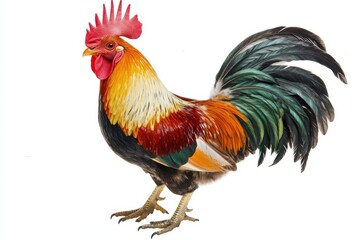Fototapeta premium red rooster isolated on white background