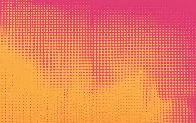 An abstract orange and pink gradient background featuring halftone dots, created in the style of vector illustration with flat design elements. 