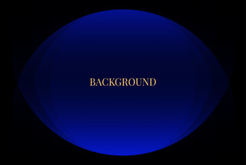 Black abstract background with blue gradient ovals. Blended overlay pattern. Eye shape	