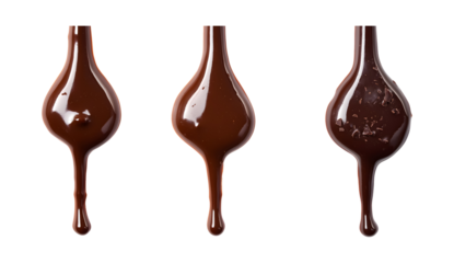 set of chocolate drip isolated on transparent background