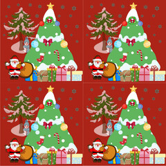 Classic Christmas hand draw doodle seamless patten for season greeting winter x'mas holiday