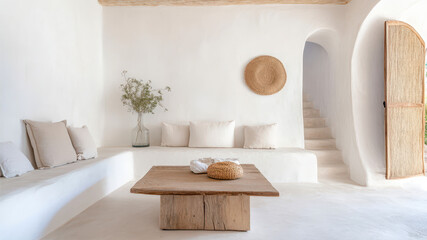 Embrace Serenity in a Mediterranean-inspired Modern Living Room With Natural Elements