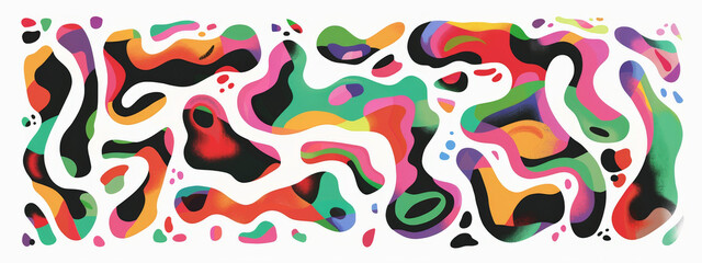 Abstract Organic shape, amoeba freeform om white background. Set of irregular liquid gradient blot form graphic elements.