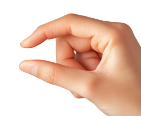 Delicate grip of a hand showcasing a unique posture while holding an imaginary object, emphasizing the subtleties of hand posture and gesture exploration.