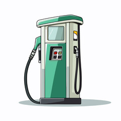 Modern Petrol Pump on Road Illustration